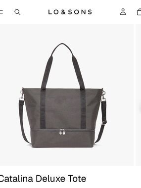 Lo & Sons Catalina Deluxe Tote in Charcoal Gray